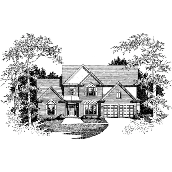 Traditional House Plan Front Image of House - Lively Traditional Home 056D-0010 - Shop House Plans and More