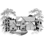 Traditional House Plan Front Image of House - Lively Traditional Home 056D-0010 - Shop House Plans and More