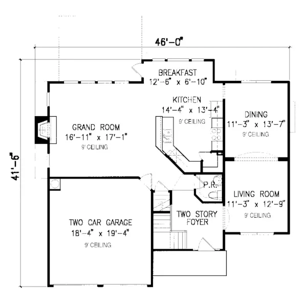 Country House Plan First Floor - Fairbrook Country Farmhouse 056D-0012 - Search House Plans and More