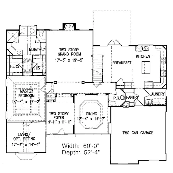 Traditional House Plan First Floor - Hackamore Traditional Home 056D-0014 - Search House Plans and More