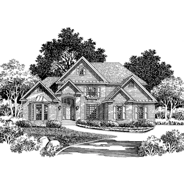 Traditional House Plan Front Image of House - Hackamore Traditional Home 056D-0014 - Search House Plans and More