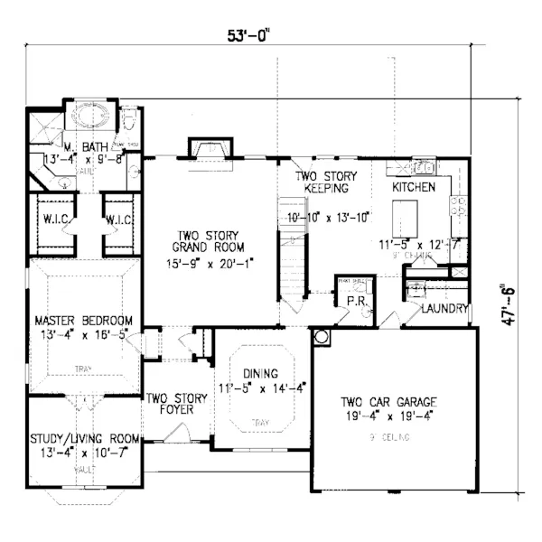 Country House Plan First Floor - Pralle Meadow Traditional Home 056D-0017 - Shop House Plans and More