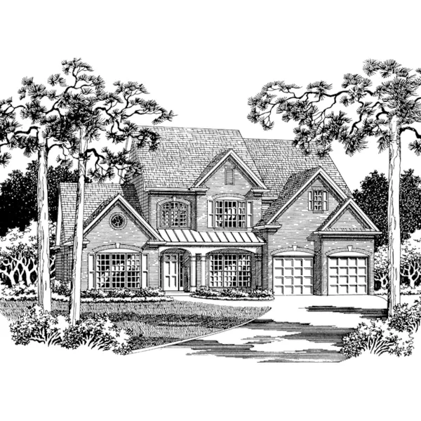 Country House Plan Front Image of House - Pralle Meadow Traditional Home 056D-0017 - Shop House Plans and More