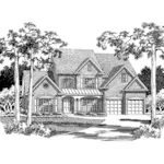 Country House Plan Front Image of House - Pralle Meadow Traditional Home 056D-0017 - Shop House Plans and More