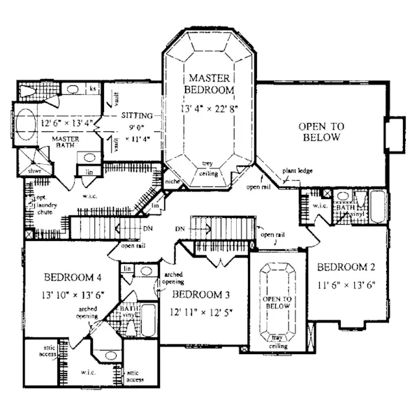 Farmhouse Plan Second Floor - Bucharest Luxury Home 056D-0018 - Search House Plans and More