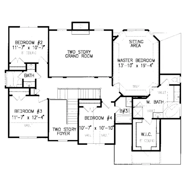 Traditional House Plan Second Floor - Dubourg Traditional Home 056D-0019 - Search House Plans and More