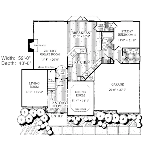 Shingle House Plan First Floor - Paradise Cove Cottage Home 056D-0020 - Shop House Plans and More