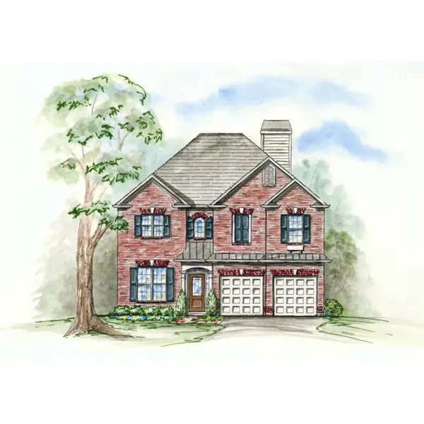 Inviting Brick Two-Story With Front Loading Garage