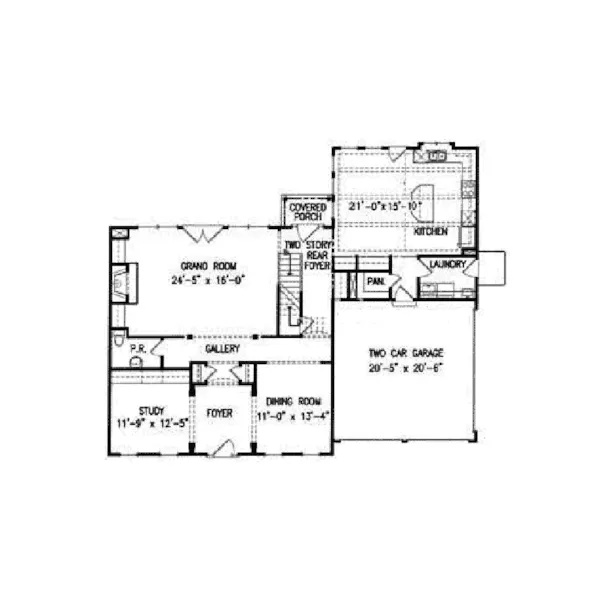 Traditional House Plan First Floor - Glenmark Colonial Home 056D-0031 - Search House Plans and More