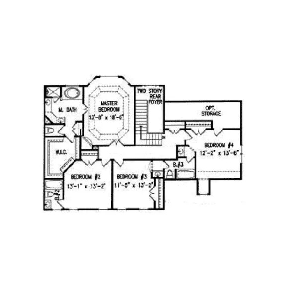 Traditional House Plan Second Floor - Glenmark Colonial Home 056D-0031 - Search House Plans and More