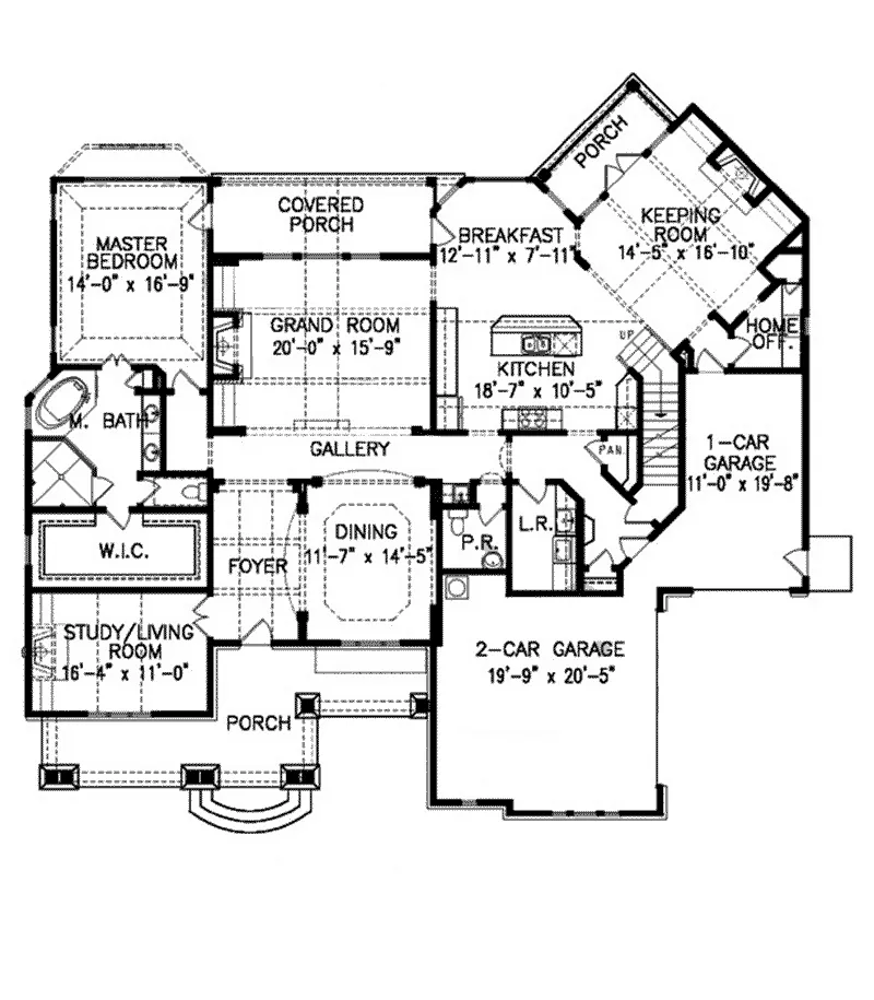 Traditional House Plan First Floor - Mathis Two-Story Home 056D-0035 - Shop House Plans and More