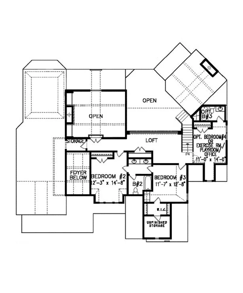 Traditional House Plan Second Floor - Mathis Two-Story Home 056D-0035 - Shop House Plans and More
