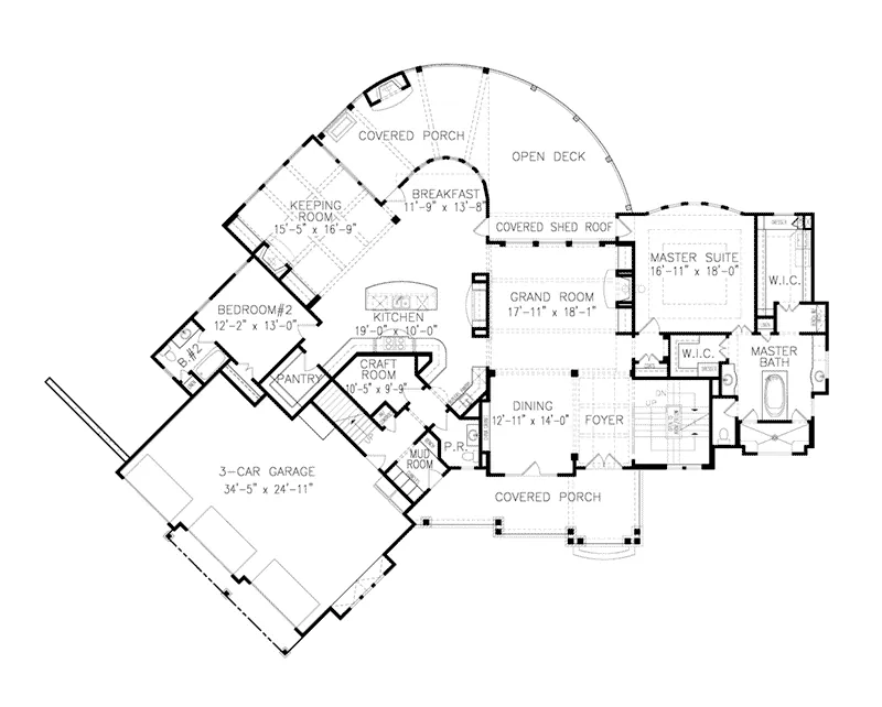 Traditional House Plan First Floor - Napier Country French Home 056D-0041 - Shop House Plans and More