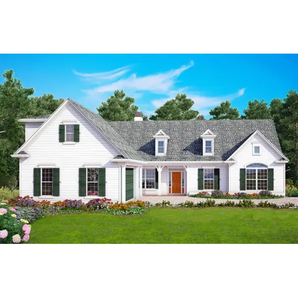 Country House Plan Front of Home - Wyatt Park Ranch Home 056D-0044 - Shop House Plans and More