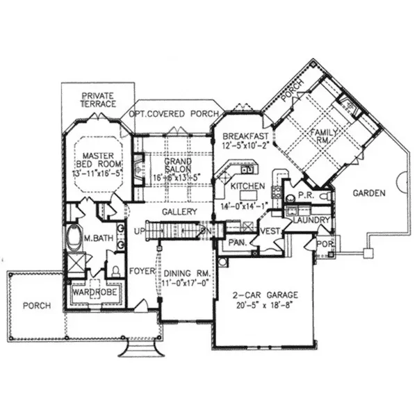 Country House Plan First Floor - La Belle Place European Home 056D-0045 - Shop House Plans and More