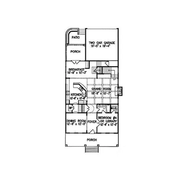 Shingle House Plan First Floor - Millheim Falls Shingle Home 056D-0046 - Shop House Plans and More