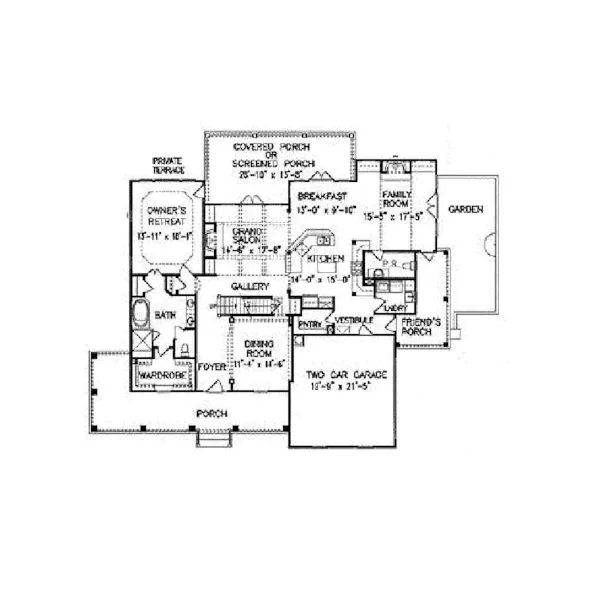 Southern House Plan First Floor - Lawlor Country Farmhouse 056D-0050 - Shop House Plans and More