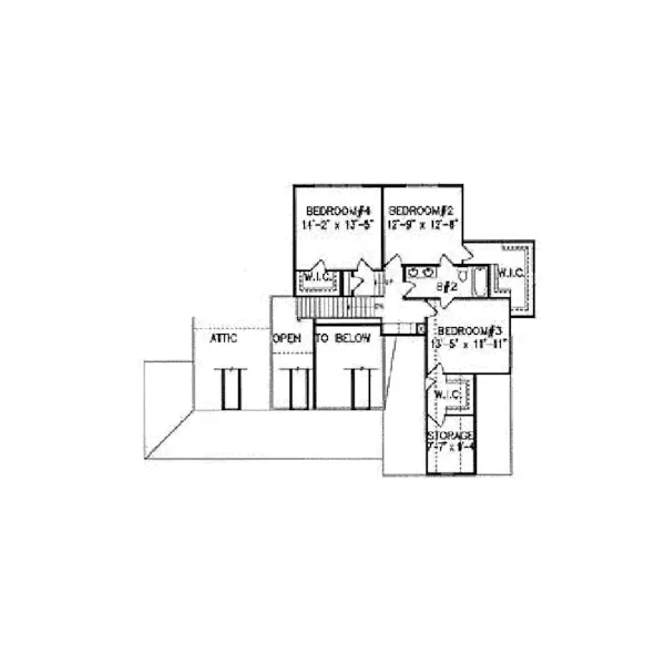 Southern House Plan Second Floor - Lawlor Country Farmhouse 056D-0050 - Shop House Plans and More