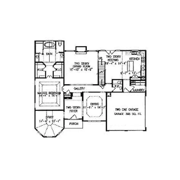 Traditional House Plan First Floor - Melton Place European Home 056D-0056 - Shop House Plans and More