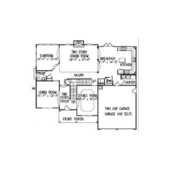 Traditional House Plan First Floor - Barnehurst Traditional Home 056D-0061 - Search House Plans and More