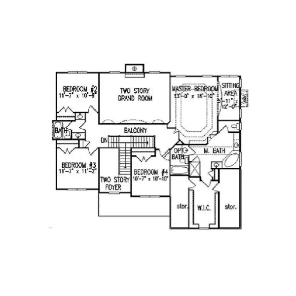 Traditional House Plan Second Floor - Barnehurst Traditional Home 056D-0061 - Search House Plans and More