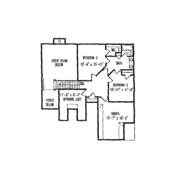 Country House Plan Second Floor - Blarney Ranch Home 056D-0063 - Search House Plans and More