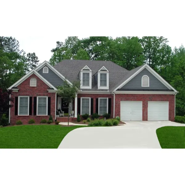 Brick And Siding Combine To Create The Exterior Of This Traditional Two-Story