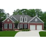 Brick And Siding Combine To Create The Exterior Of This Traditional Two-Story