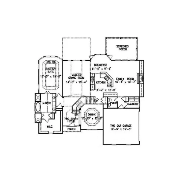 Prairie House Plan First Floor - Normanby Two-Story Stucco Home 056D-0064 - Shop House Plans and More