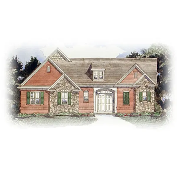 Arts & Crafts House Plan Front Image - Crumley Cove Rustic Ranch Home 056D-0066 - Search House Plans and More