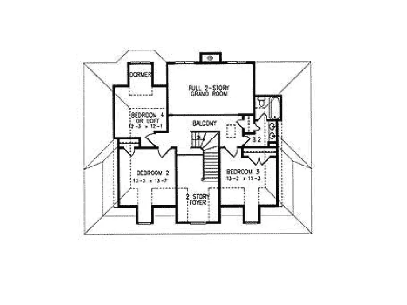 Cape Cod & New England House Plan Second Floor - Melwood Southern Plantation Home 056D-0069 - Shop House Plans and More