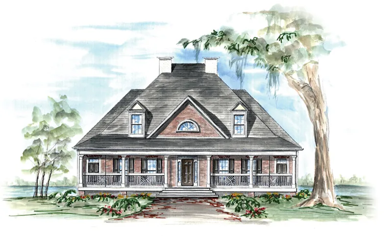 Stylish Southern Plantation Style House With Breezy Covered Porch