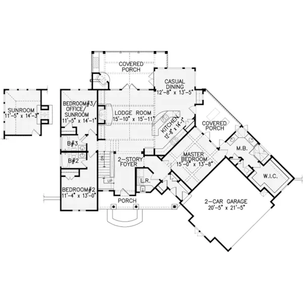 First Floor - Winter Mountain Rustic Home 056D-0071 - Shop House Plans and More