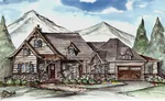 Front of Home - Winter Mountain Rustic Home 056D-0071 - Shop House Plans and More