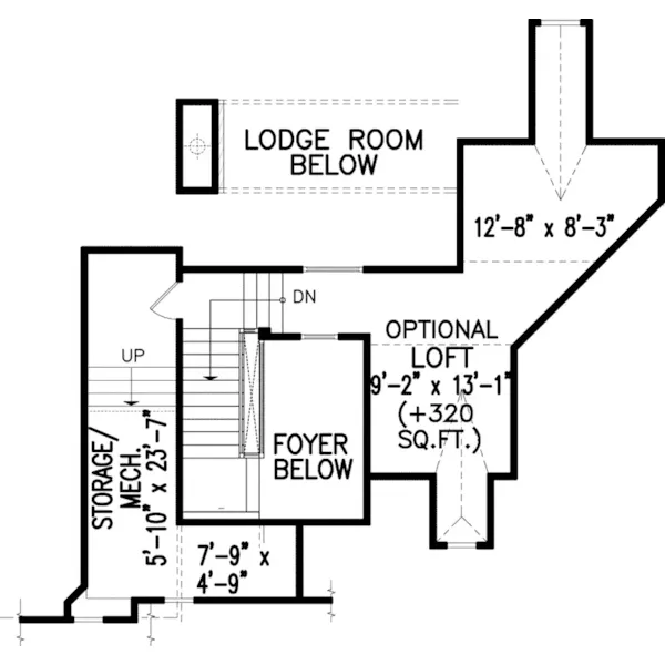 Loft - Winter Mountain Rustic Home 056D-0071 - Shop House Plans and More