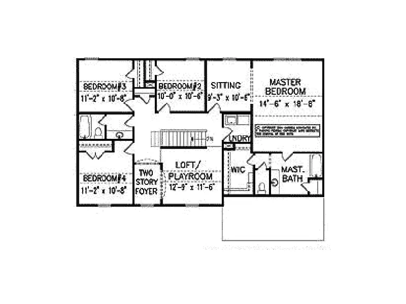 Shingle House Plan Second Floor - Manley Georgian Style Home 056D-0073 - Shop House Plans and More