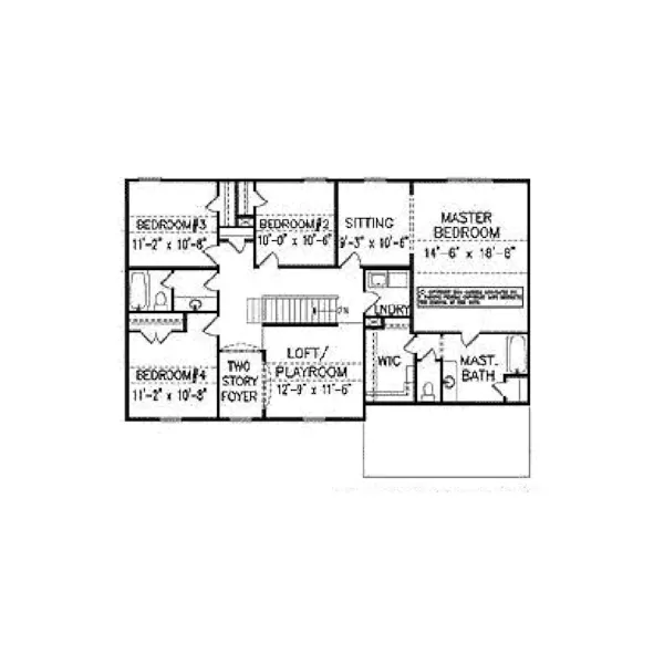 Shingle House Plan Second Floor - Manley Georgian Style Home 056D-0073 - Shop House Plans and More