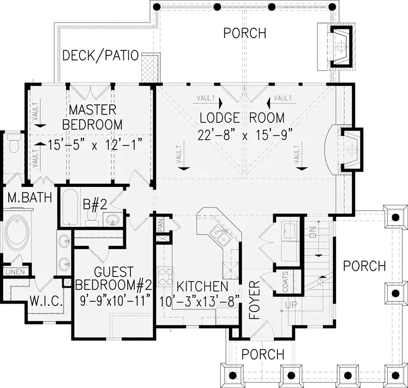 Mountain House Plan First Floor - 056D-0076 - Shop House Plans and More