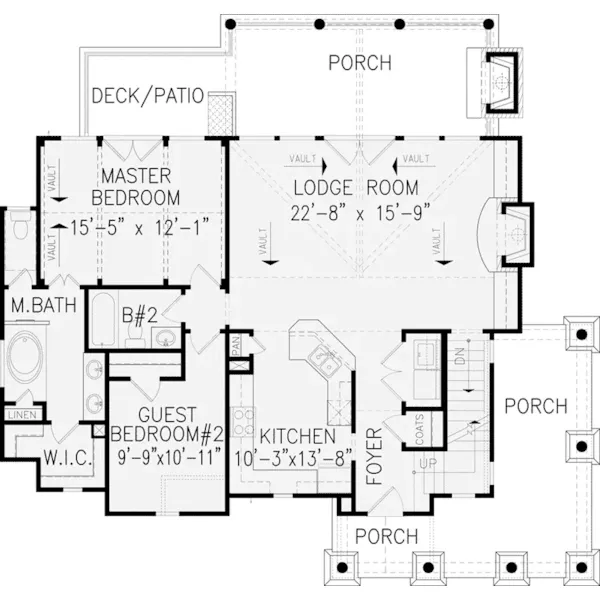 Country House Plan First Floor - Copper Creek European Home 056D-0076 - Shop House Plans and More