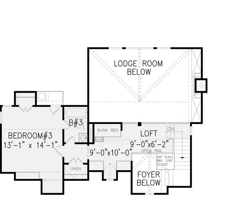 Mountain House Plan Second Floor - 056D-0076 - Shop House Plans and More