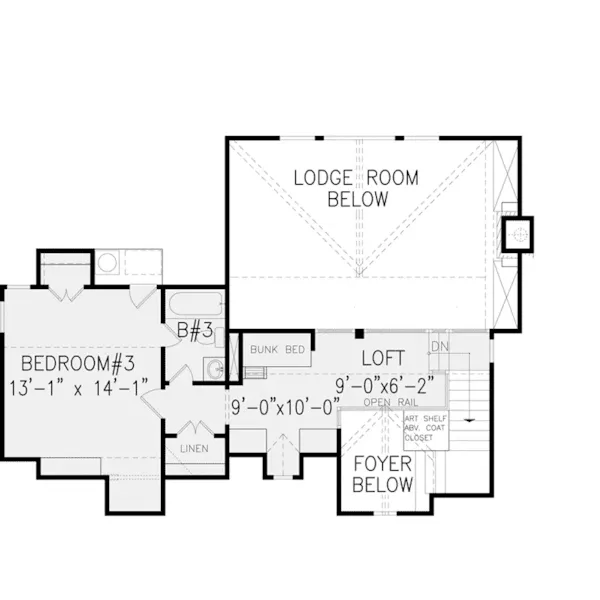 Mountain House Plan Second Floor - Copper Creek European Home 056D-0076 - Shop House Plans and More