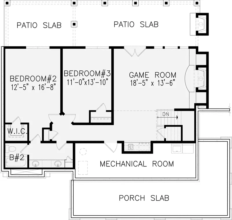 Ranch House Plan Lower Level Floor - Dylan Cove Craftsman Home 056D-0077 - Search House Plans and More