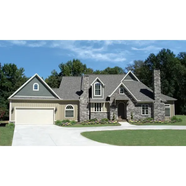 Rustic House Plan Front of Home - Farris Hollow European Home 056D-0078 - Search House Plans and More