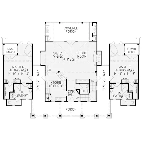 Mountain House Plan First Floor - Abel Peak Rustic Home 056D-0079 - Shop House Plans and More