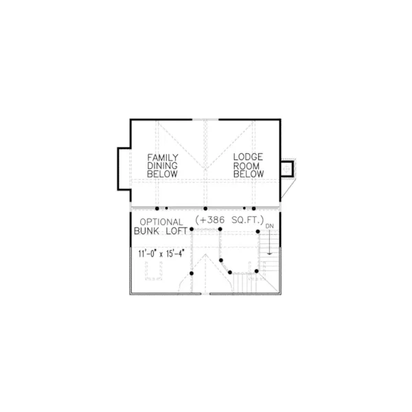 Mountain House Plan Optional Loft Floor Plan - Abel Peak Rustic Home 056D-0079 - Shop House Plans and More