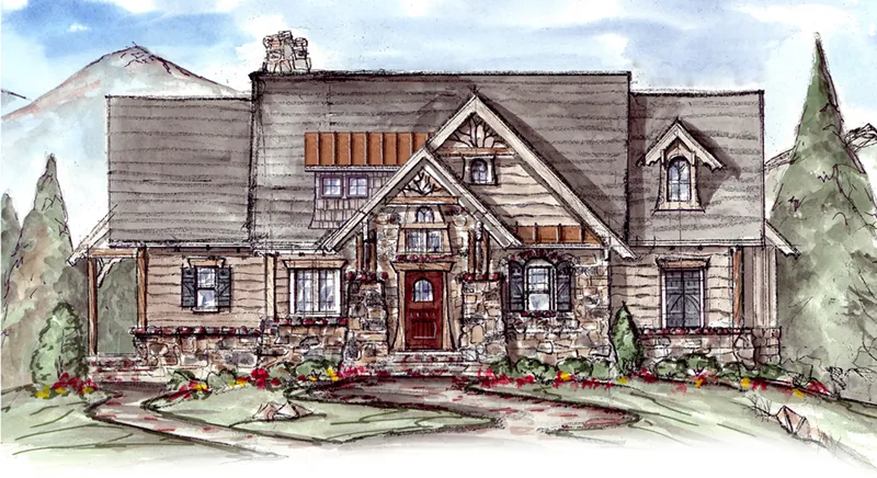 Rustic House Plan Front Photo 01 - 056D-0080 - Shop House Plans and More