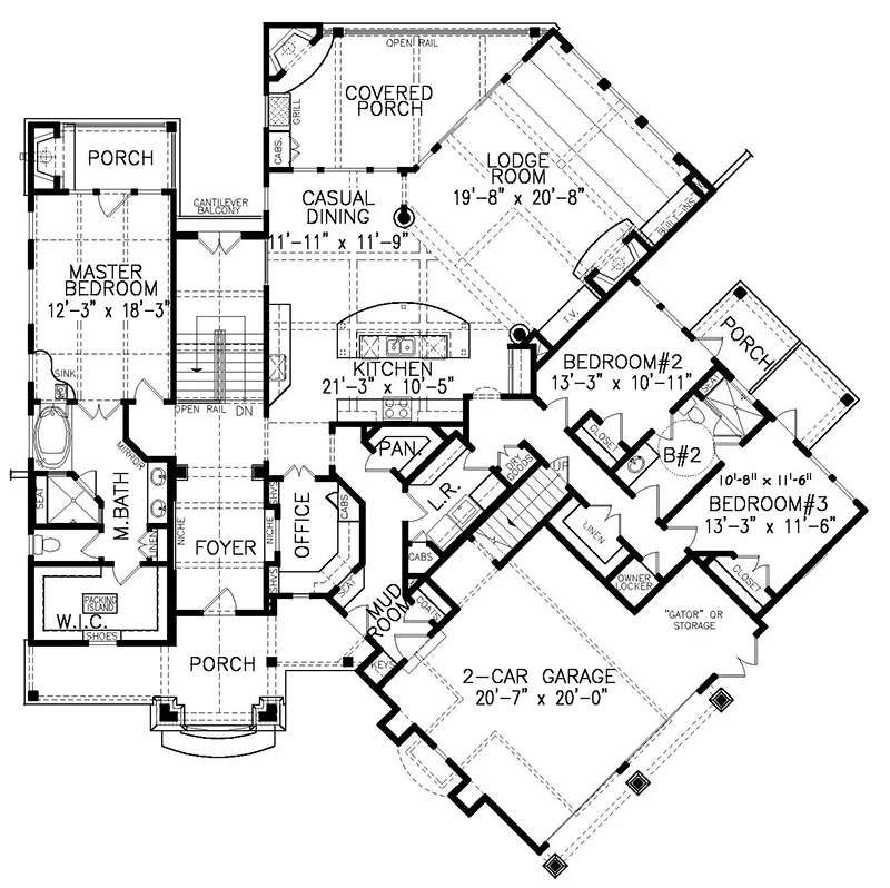 Country House Plan First Floor - 056D-0081 - Shop House Plans and More