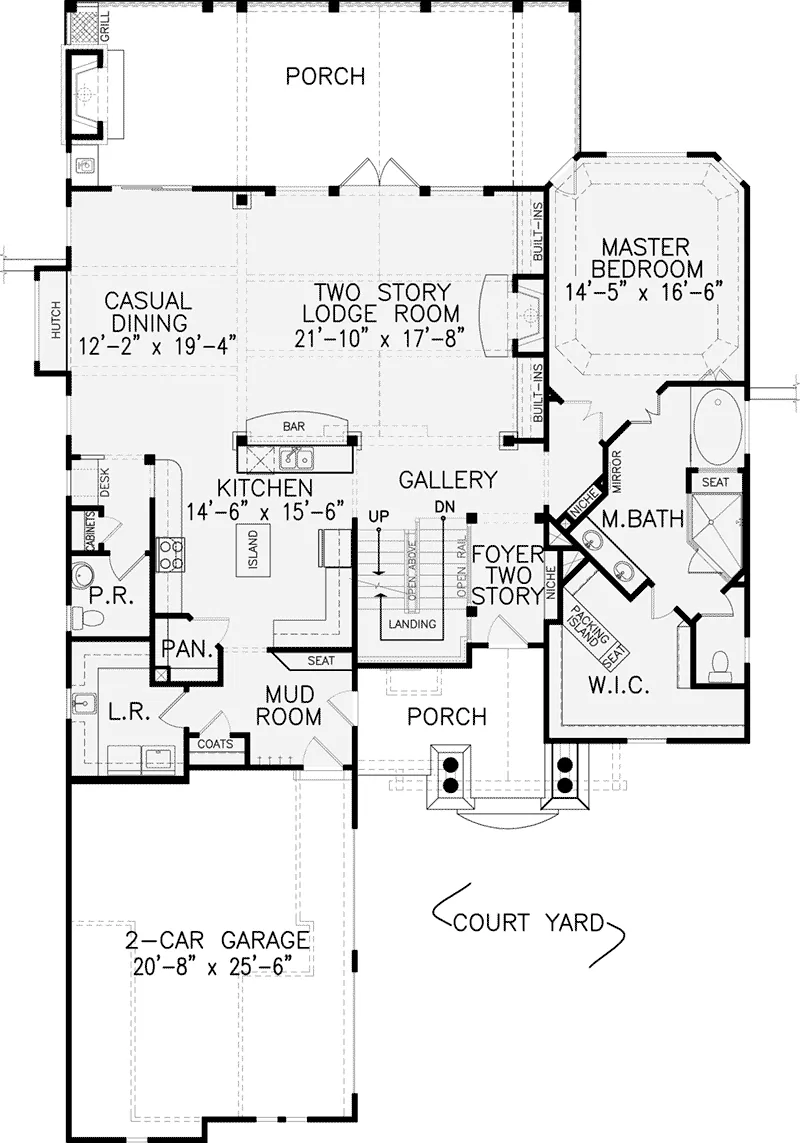 Craftsman House Plan First Floor - 056D-0082 - Shop House Plans and More