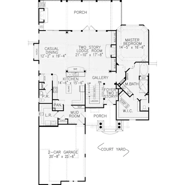 Cabin & Cottage House Plan First Floor - Latrell Rustic Craftsman Home 056D-0082 - Shop House Plans and More