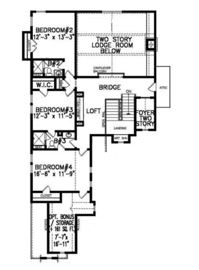 Mountain House Plan Second Floor - 056D-0082 - Shop House Plans and More